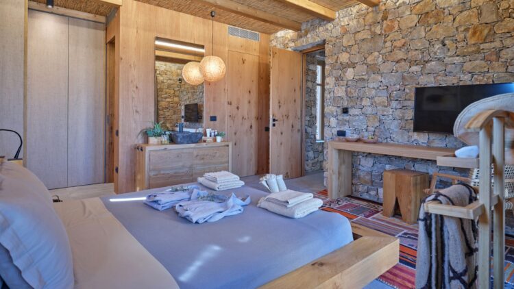 Villa Molos Beach Luxus Ferienhaus Paros Mit Pool Schlafzimmer