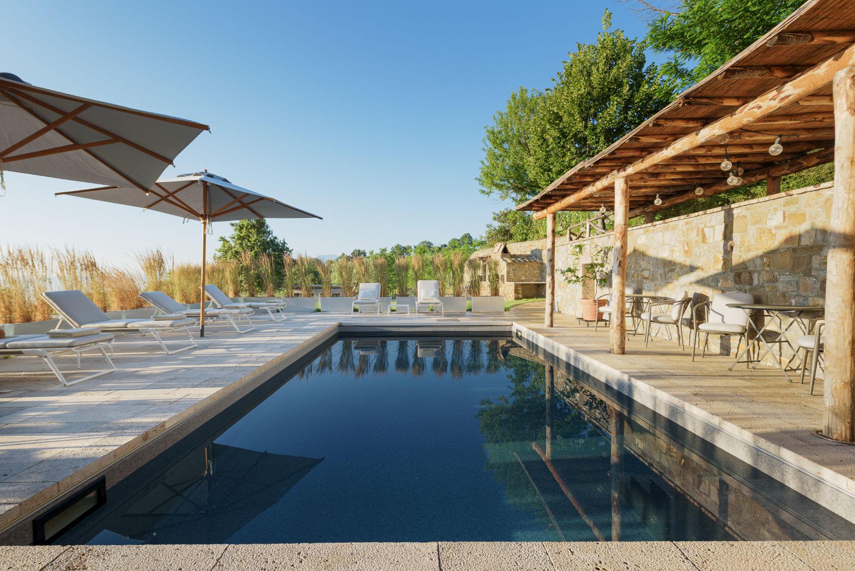 Villa Montalcino Luxus Ferienhaus Toskana Mieten Pool