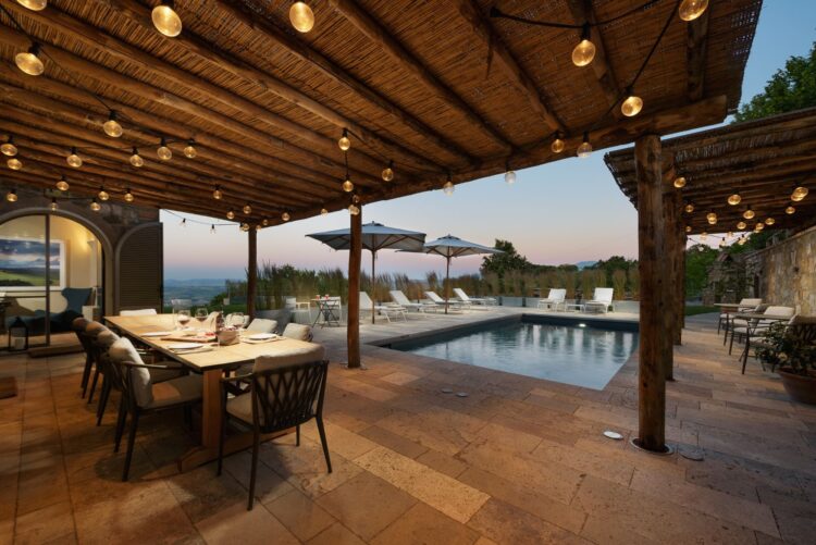 Villa Montalcino Luxus Ferienhaus Toskana Mieten Terrasse