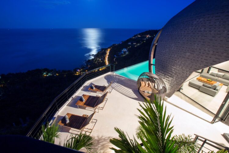Villa Moonshadow Luxus Ferienhaus Koh Samui Mit Meerblick Mieten Abendstimmung