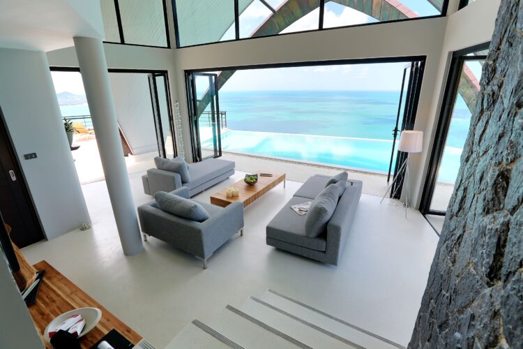 Villa Moonshadow Luxus Ferienhaus Koh Samui Mit Meerblick Mieten Wohnbereich