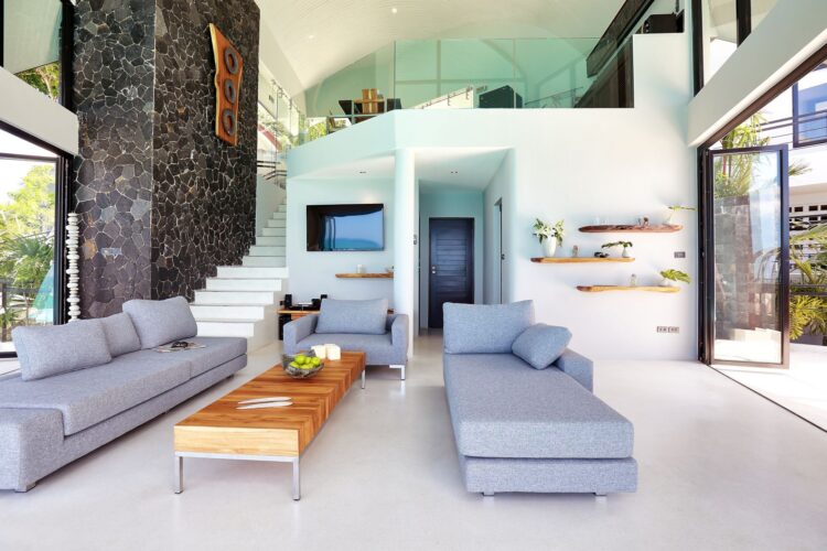 Villa Moonshadow Luxus Ferienhaus Koh Samui Mit Meerblick Mieten Wohnzimmer