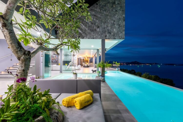 Villa Moonstar Luxus Ferienhaus Koh Samui Mieten Pool By Night