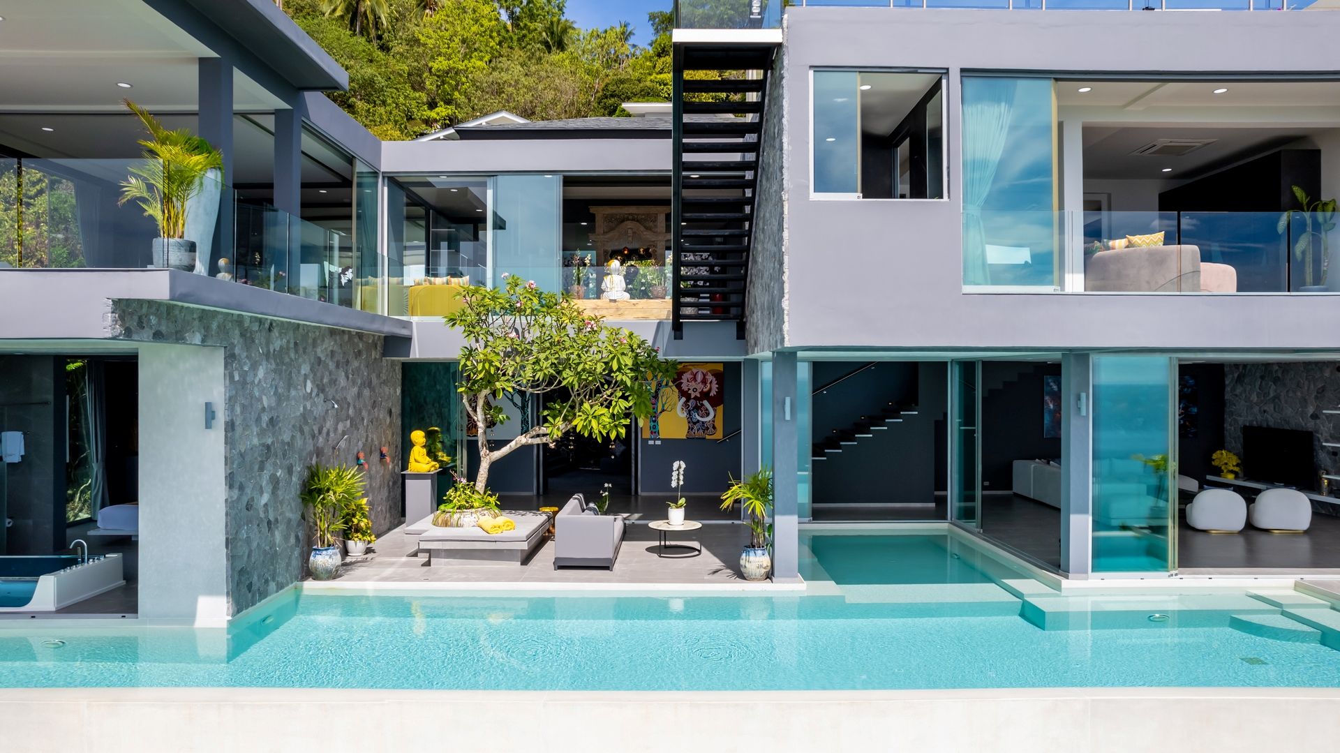 Villa Moonstar Luxus Ferienhaus Koh Samui Mieten Poolterrasse