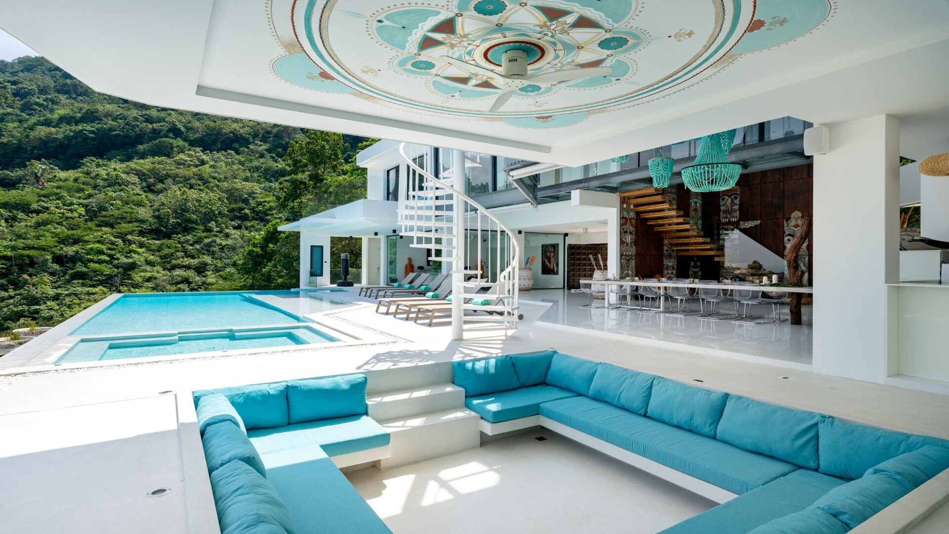 Villa Murano Luxus Ferienhaus Koh Samui Mit Meerblick Mieten Lounge Area
