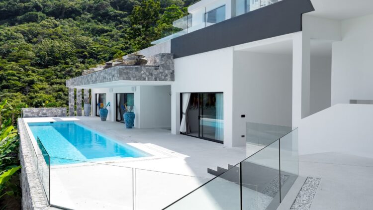 Villa Murano Luxus Ferienhaus Koh Samui Mit Meerblick Mieten Unterer Pool