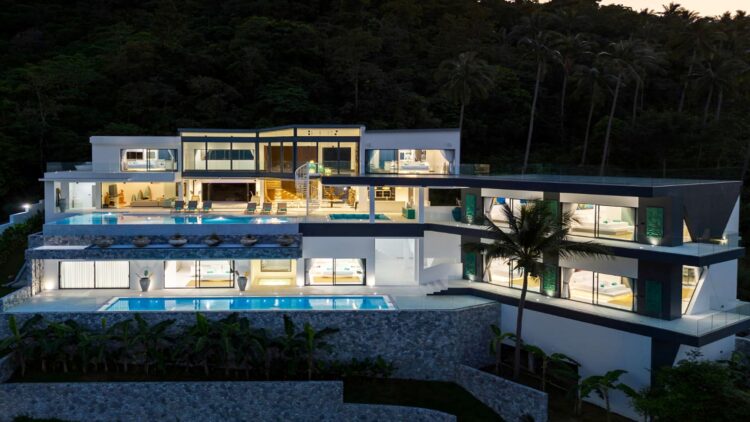 Villa Murano Luxus Ferienvilla Koh Samui Mit Meerblick Mieten Abendstimmung