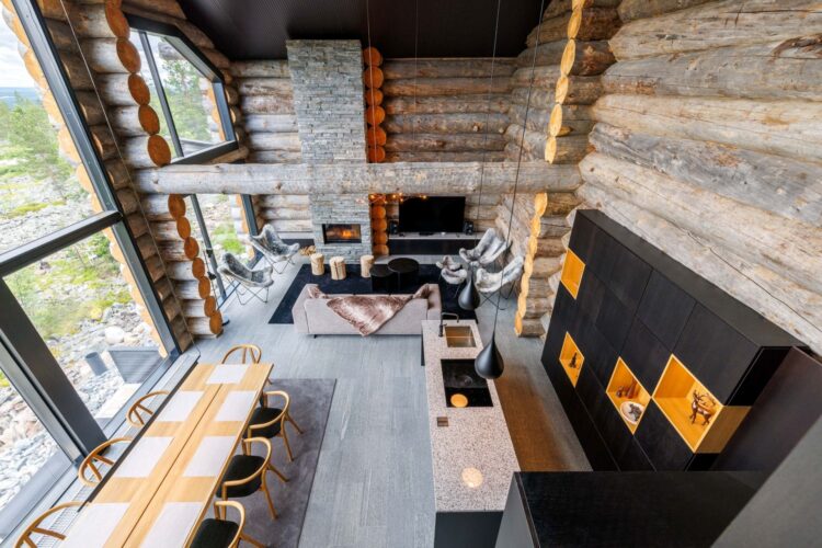 Villa Nita Luxus Ferienhaus Lappland Mieten Wohnbereich