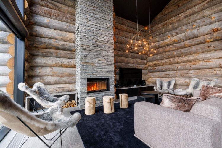 Villa Nita Luxus Ferienhaus Lappland Mieten Wohnzimmer