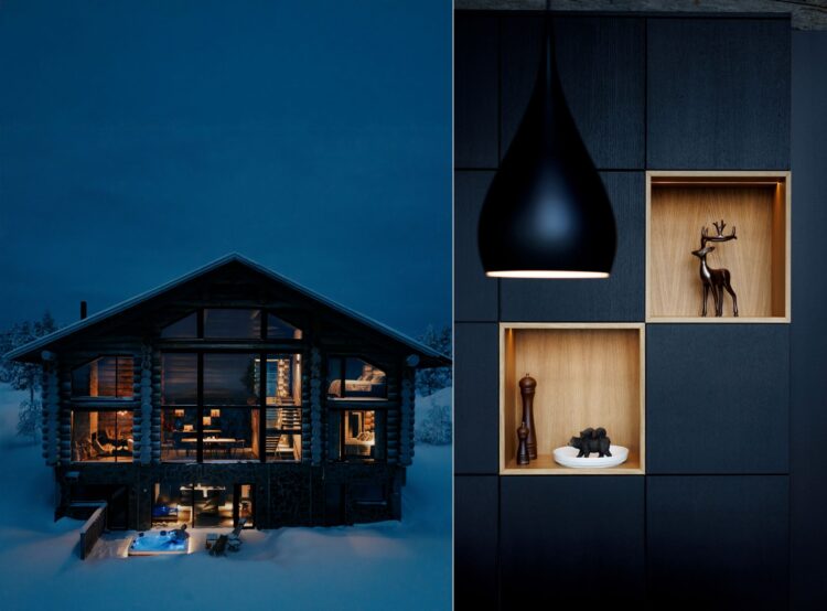 Villa Nita Luxus Ferienhaus Lappland Mieten Dark