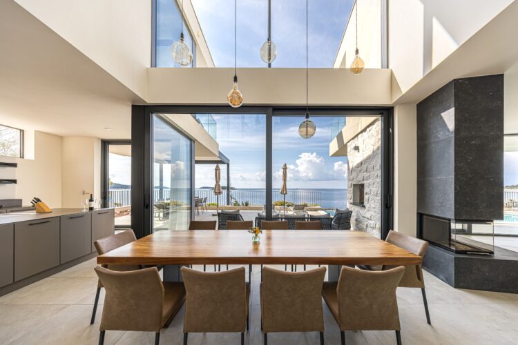 Villa Oleander Luxus Ferienhaus Kroatien Am Meer Mieten Esstisch