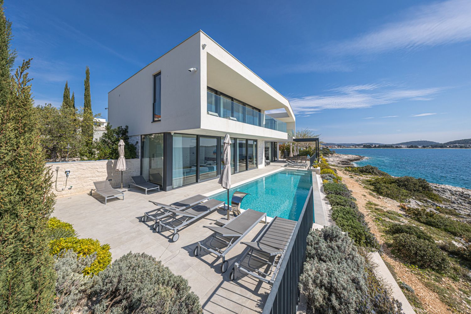 Villa Oleander Luxus Ferienhaus Kroatien Am Meer Mieten Poolterrasse