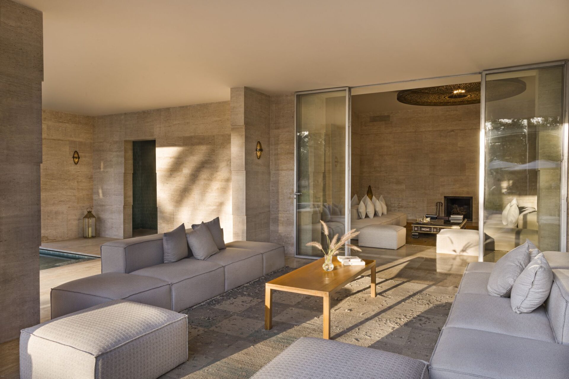 Villa Ourika Luxus Ferienhaus Marokko Mieten Lounge