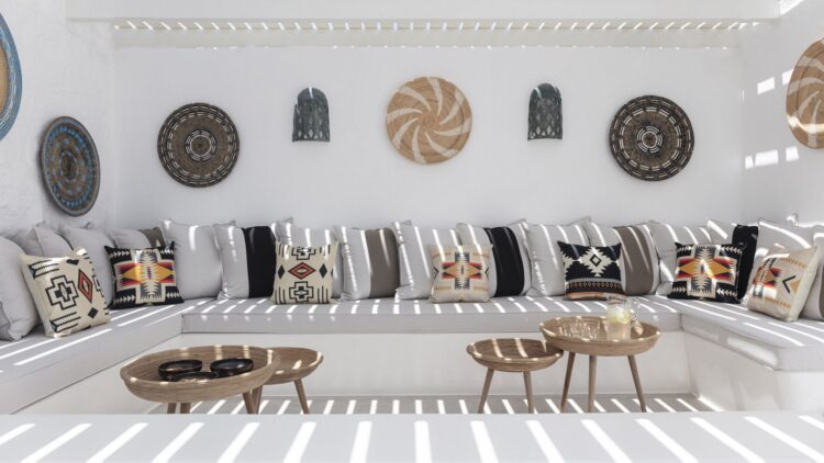 Villa Parasporos Beach Luxus Ferienhaus Paros Griechenland Mieten Lounge