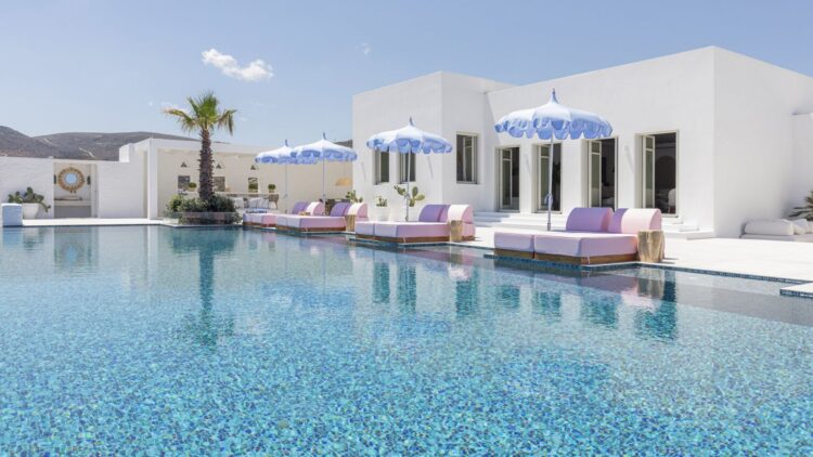 Villa Parasporos Beach Luxus Ferienhaus Paros Griechenland Mieten Pool