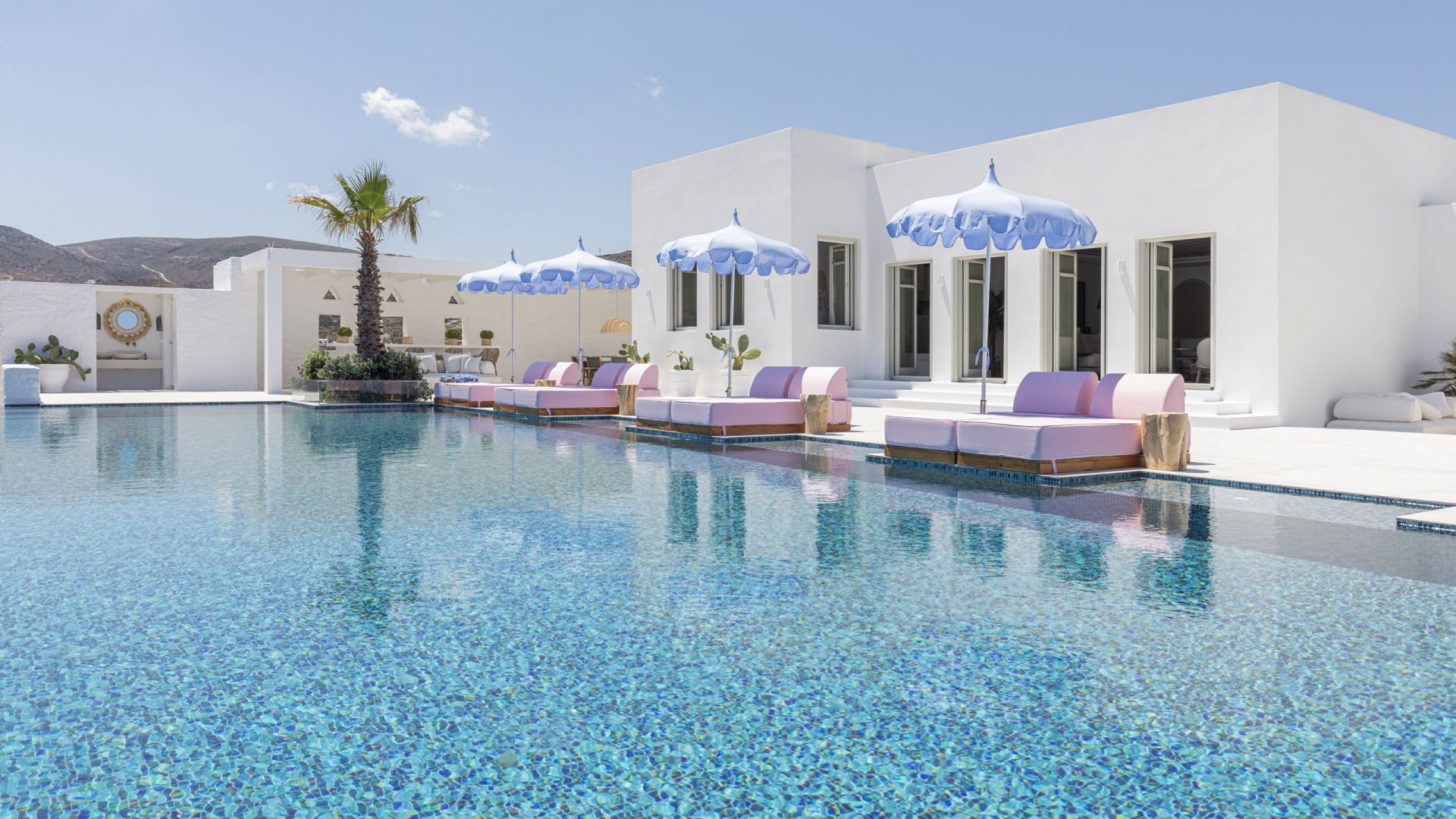 Villa Parasporos Beach Luxus Ferienhaus Paros Griechenland Mieten Pool