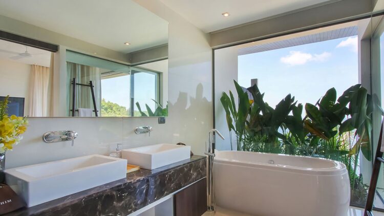 Villa Saan Luxus Ferienhaus Phuket Mit Meerblick Mieten Bade Zimmer