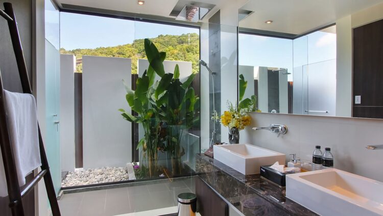Villa Saan Luxus Ferienhaus Phuket Mit Meerblick Mieten Badezimmer