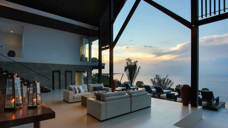 Villa Saan Luxus Ferienhaus Phuket Mit Meerblick Mieten Offener Wohnbereich