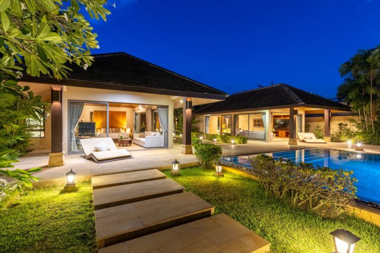 Villa Sai Tai Luxus Ferienhaus Koh Samui Am Strand Mieten Abendstimmung