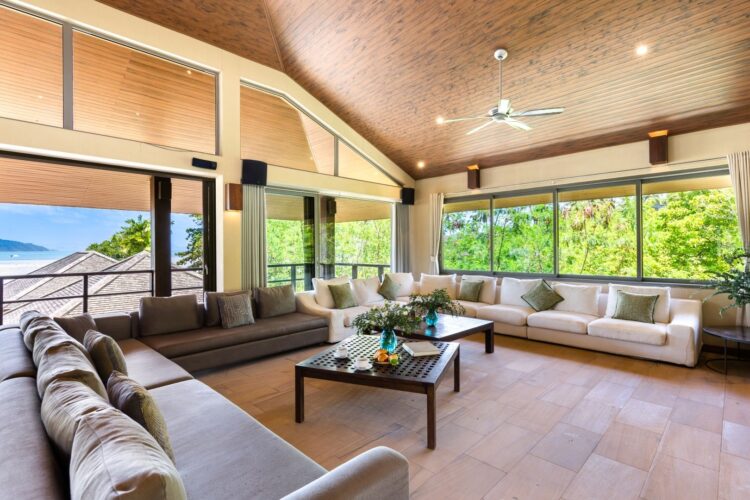 Villa Sai Tai Luxus Ferienhaus Koh Samui Am Strand Mieten Wohnzimmer