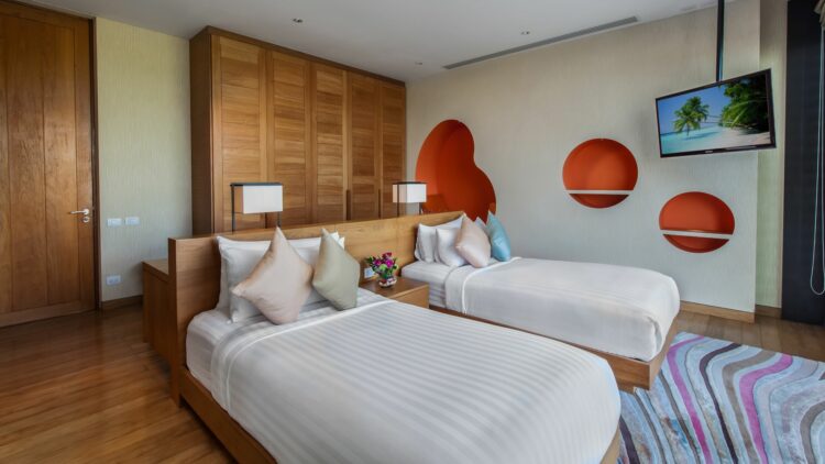 Villa Sawarin Luxus Ferienvilla Phuket Thailand Schlafzimmer Mit Einzelbetten