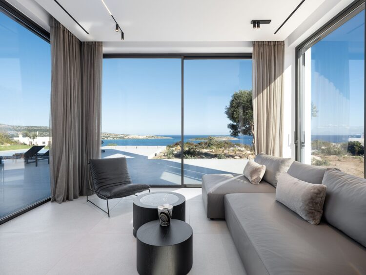 Villa Sea View Chania Luxus Ferienhaus Kreta Mieten Couch