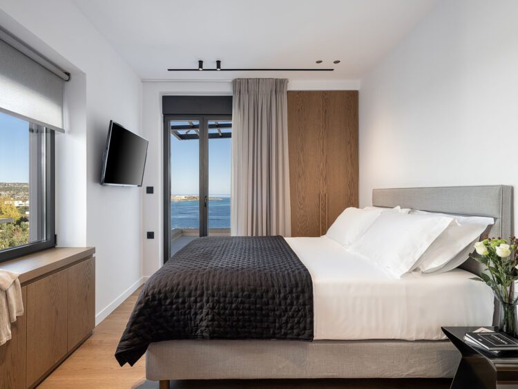 Villa Sea View Chania Luxus Ferienhaus Kreta Mieten Doppelbett