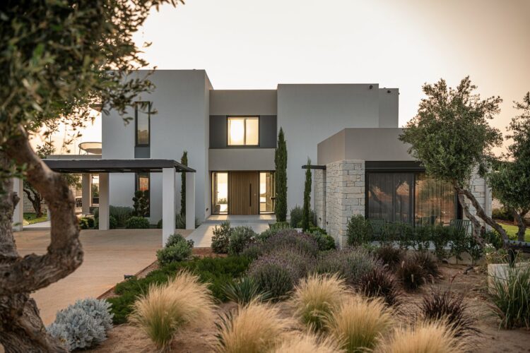 Villa Sea View Chania Luxus Ferienhaus Kreta Mieten Eingang