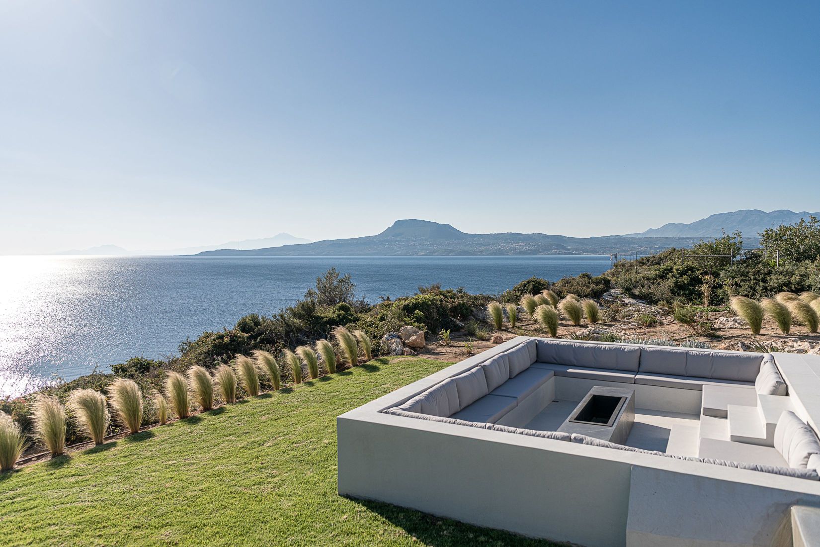 Villa Sea View Chania Luxus Ferienhaus Kreta Mieten Loungearea