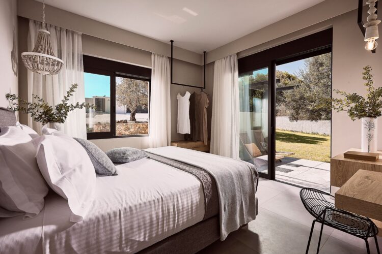 Villa Stavros Luxis Ferienhaus Kreta Chania Mieten Bett