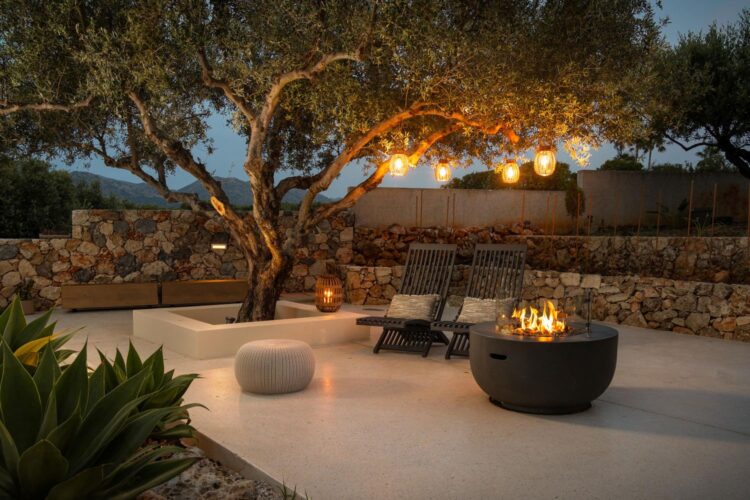 Villa Stavros Luxis Ferienhaus Kreta Chania Mieten Feuerstelle