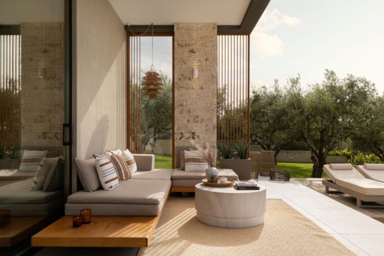 Villa Stavros Luxis Ferienhaus Kreta Chania Mieten Lounge Area