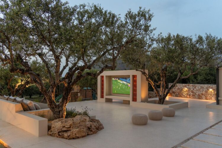 Villa Stavros Luxis Ferienhaus Kreta Chania Mieten Outdoor Kino