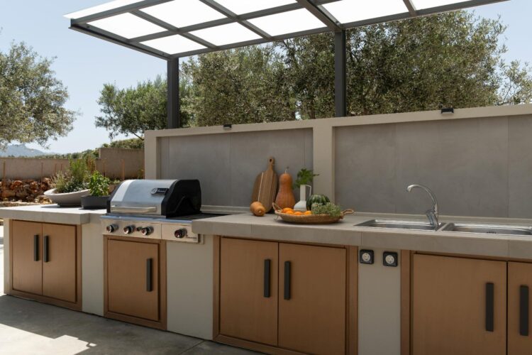 Villa Stavros Luxus Ferienhaus Kreta Chania Mieten Außenküche