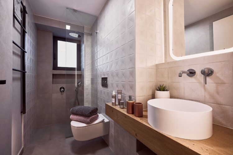 Villa Stavros Luxus Ferienhaus Kreta Chania Mieten Dusche