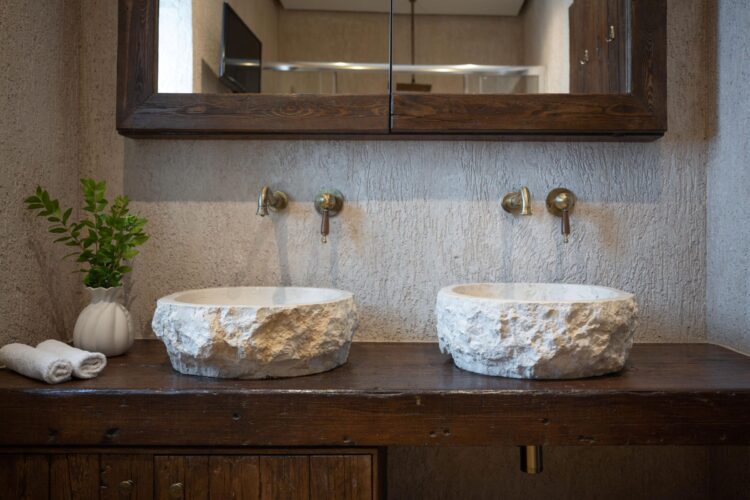 Villa Sunlight Luxus Ferienvilla Kreta Mieten Waschbecken