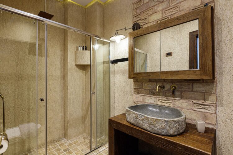 Villa Sunlight Luxus Ferienvilla Kreta Mieten Dusche