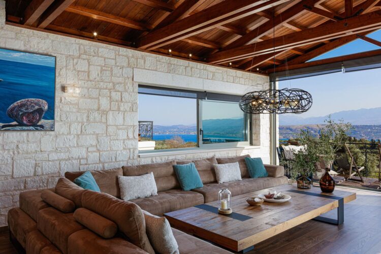 Villa Sunlight Luxus Ferienvilla Kreta Mieten Sofa