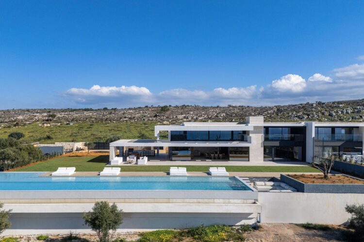 Villa Sunset Gaze Luxus Ferienhaus Kreta Mieten Außenansicht