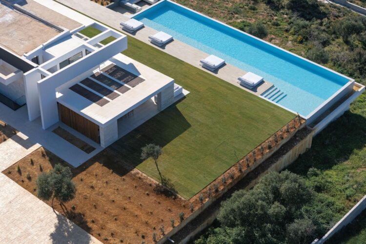 Villa Sunset Gaze Luxus Ferienhaus Kreta Mieten Drohne