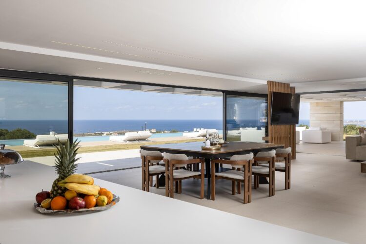 Villa Sunset Gaze Luxus Ferienhaus Kreta Mieten Esstisch