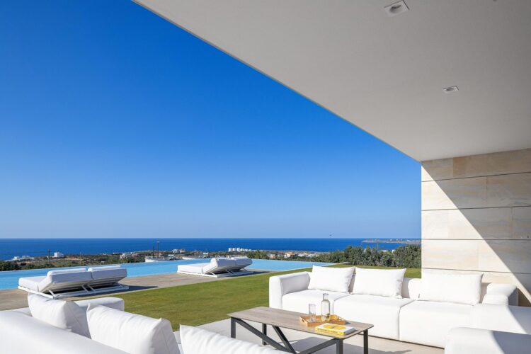 Villa Sunset Gaze Luxus Ferienhaus Kreta Mieten Lounge