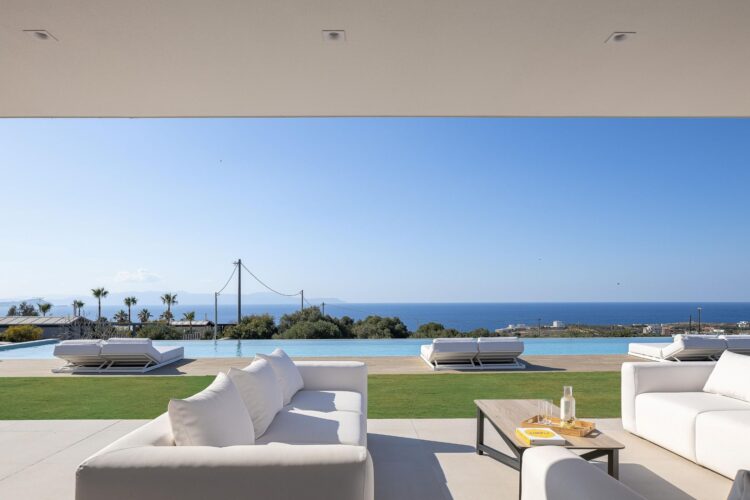 Villa Sunset Gaze Luxus Ferienhaus Kreta Mieten Lounge Area