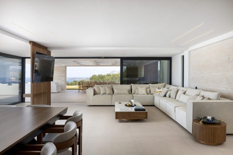 Villa Sunset Gaze Luxus Ferienhaus Kreta Mieten Wohnzimmer