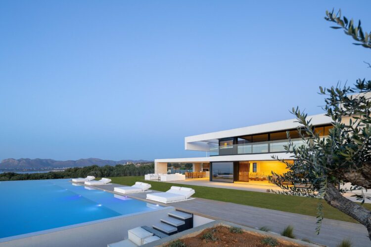 Villa Sunset Gaze Luxus Ferienhaus Kreta Mieten Abends