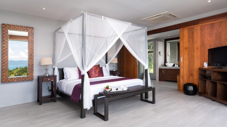 Villa Suralai Luxus Ferienhaus Koh Samui Mit Pool Mieten Bett