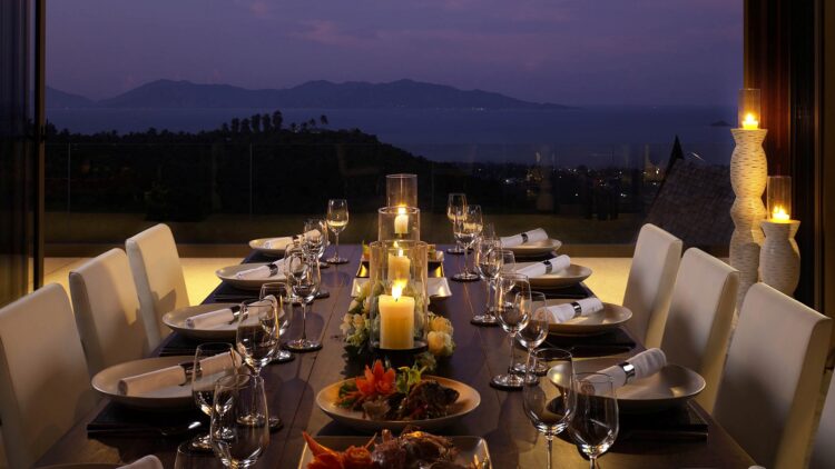 Villa Suralai Luxus Ferienhaus Koh Samui Mit Pool Mieten Dinner