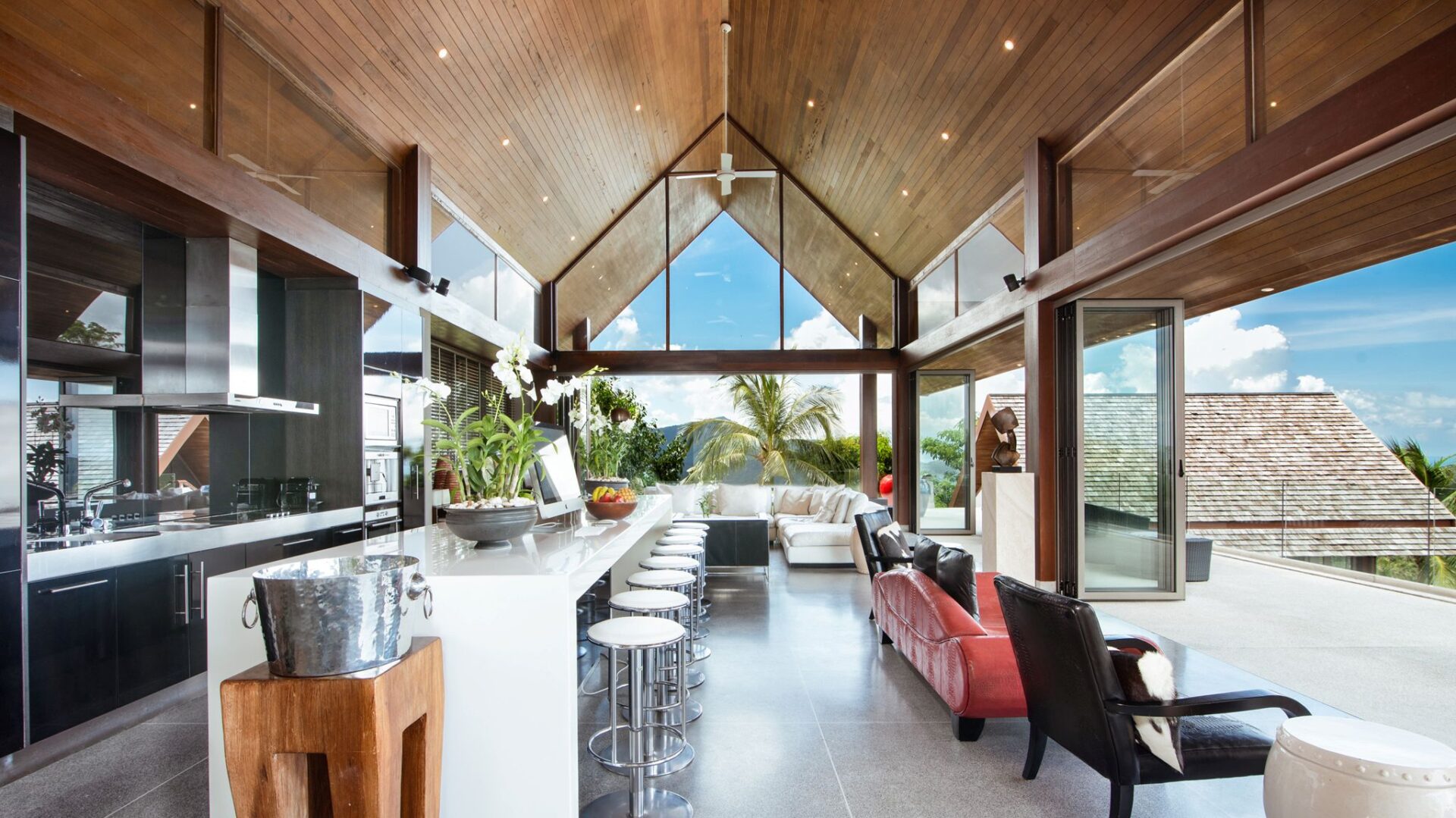 Villa Suralai Luxus Ferienhaus Koh Samui Mit Pool Mieten Küche