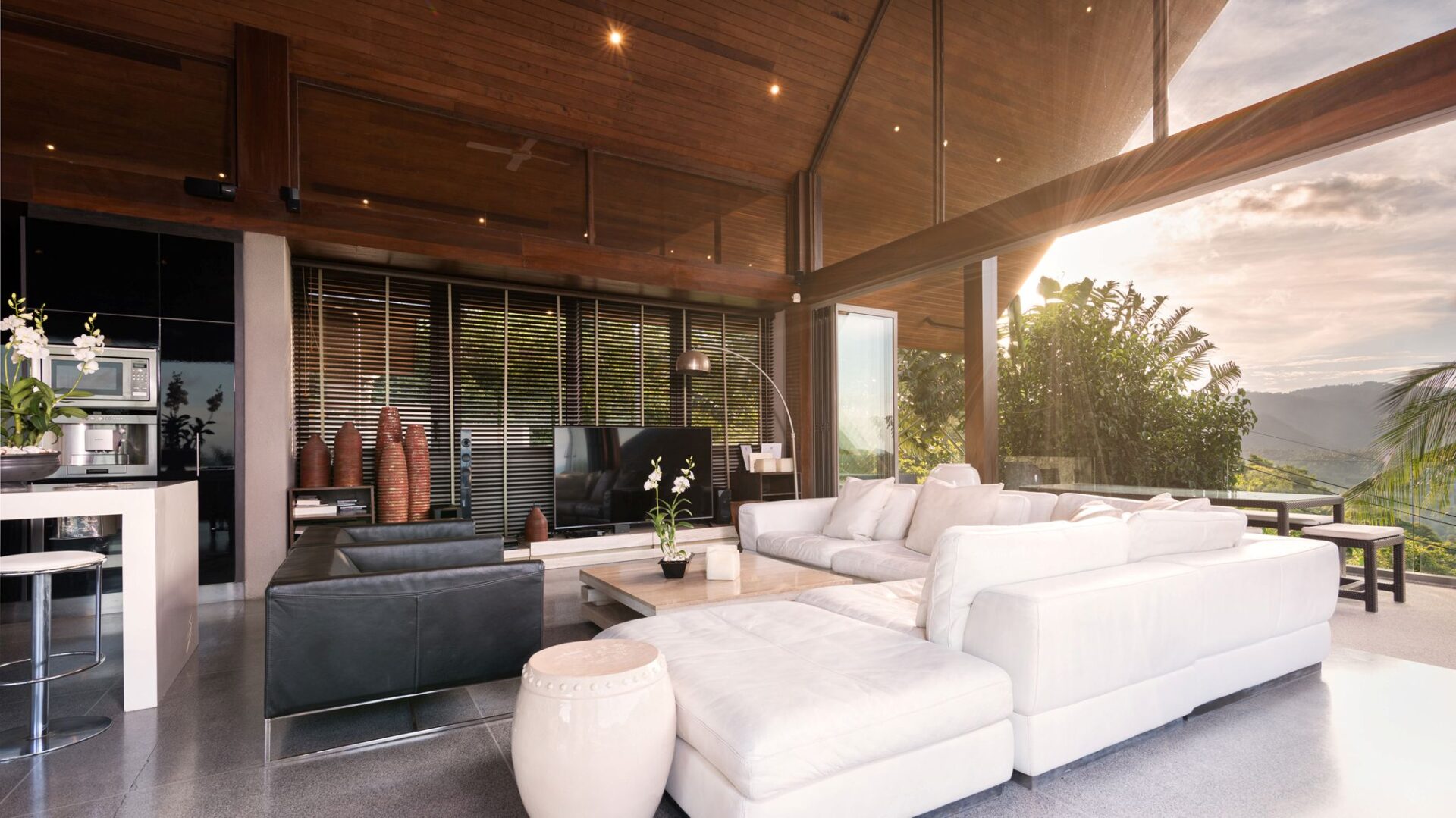 Villa Suralai Luxus Ferienhaus Koh Samui Mit Pool Mieten Sofa